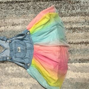 Colorful Denim Overall Dress